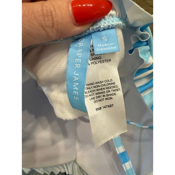 NEW- NWT Draper James Blue Stripe One-Piece Swimsuit Size S - Picture 5 of 6